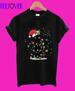 Novelty Cat light Christmas t shirt