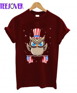 Patriot Owl American Independence Day T-Shirt