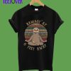 Retro Sunset Sloth Yoga Namas'ay 6 Feet Away T-Shirt