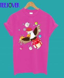 Santa American Bald Eagle Christmas T-Shirt