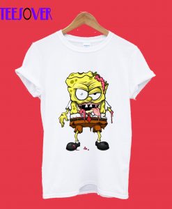 Spongebob Squarepants Zombie With Brains T-Shirt