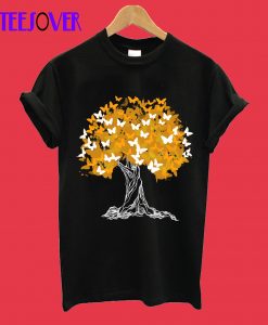 Tree With Orange Butterflies T-Shirt