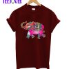 colorful ethnic elephant design T-Shirt