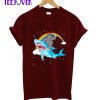 sloth riding shark T-Shirt