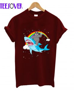 sloth riding shark T-Shirt