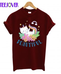 Cat Unicorn Beautiful Funny Graphic Design Tee For Kitten Lovers T-Shirt