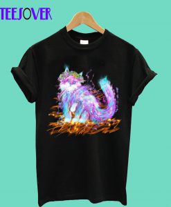 Colorful Rainbow Hippy Kitty Cat Feline Design T-Shirt