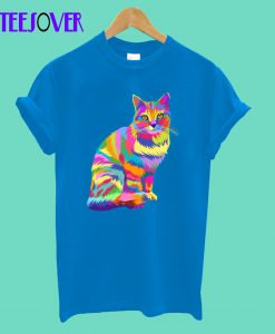 Colorful cute sitting cat T-Shirt