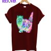 Funny Colorful Rainbow Acid Galaxy cat T-Shirt