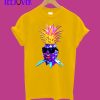 Pineapple Ultraviolet Happy Dude with Sunglasses T-Shirt