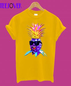 Pineapple Ultraviolet Happy Dude with Sunglasses T-Shirt