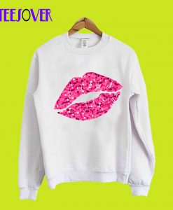 Pink Glitter Lips Sweatshirt