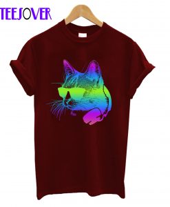 Rainbow Cat With Headphones Gift T-Shirt