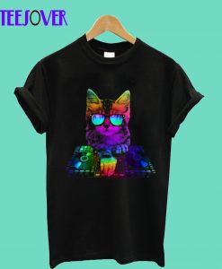 Rainbow Dj cat T-Shirt