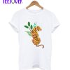 Tiger Stripes and leaves T-Shirt