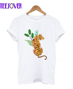 Tiger Stripes and leaves T-Shirt