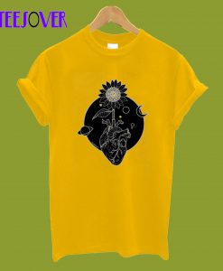 Cosmic-Sunflower-Heart-T-ShIRT