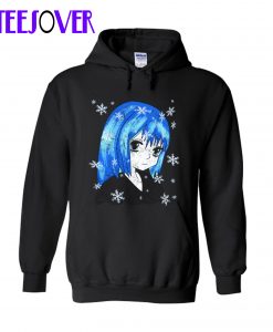 Distressed Winter Anime Girl Drawing Hoodie