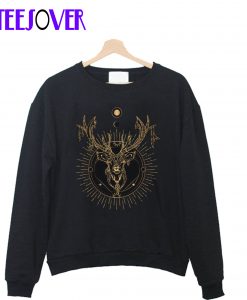 Geometric Shiny Deer Crewneck Sweatshirt