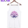 Purple Watercolor Lotus Lily flower Tank Top