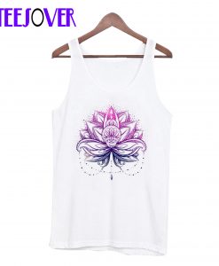 Purple Watercolor Lotus Lily flower Tank Top