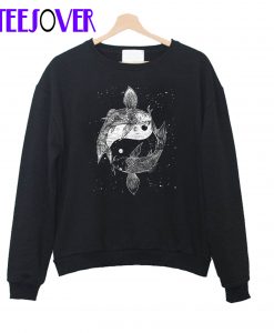 vintage yin yang fishing Crewneck Sweatshirt