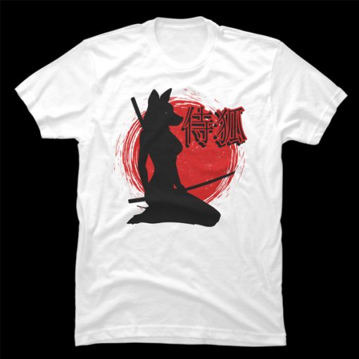 Samurai Lady Fox t-shirt