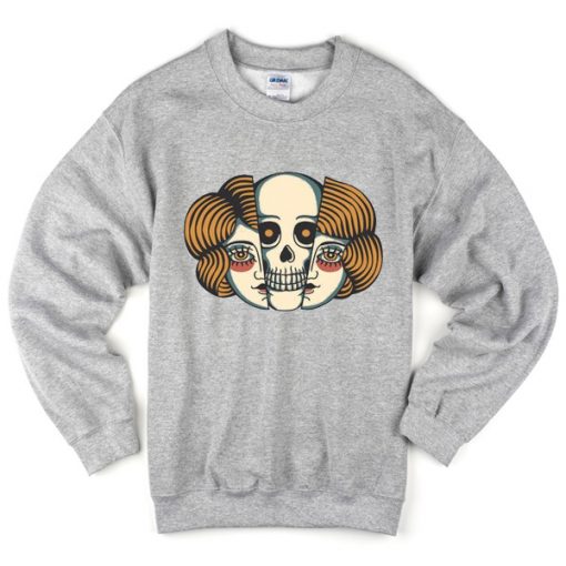 lady and skull sweatshirt