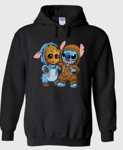 Baby Groot And Baby Stitch hoodie