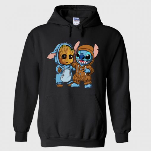 Baby Groot And Baby Stitch hoodie