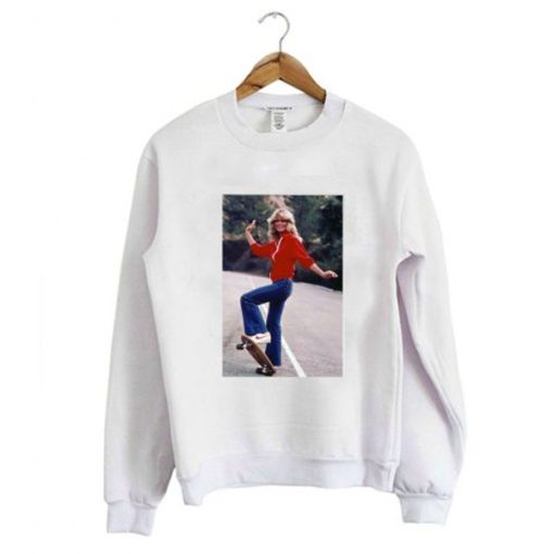 Farrah Fawcett skateboard sweatshirt