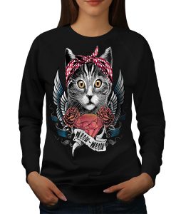 Cute Heart Wings Meow Cat sweatshirt