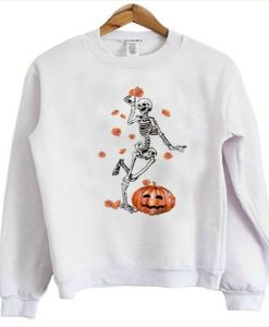 Dancing Skeleton Pumpkin Halloween sweatshirt