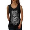 Owl Face Head Dead Skull tank top