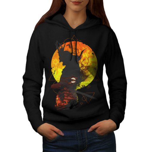 Samurai Moon Night Japan hoodie