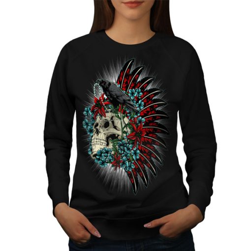 Skull Raven Death Fantasy sweatshirt