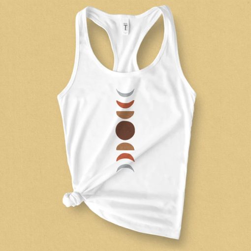 Terra-cotta Moon Phase Graphic tank top