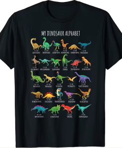 Types Of Dinosaurs Alphabet t-shirt