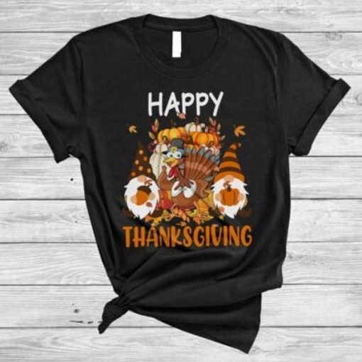 Happy Thanksgiving Cute Adorable Gnomes Turkey Pumpkin t-shirt