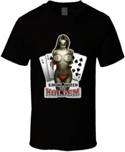 Know When to Hold Em Poker Chips Aces Gambling Black t-shirt