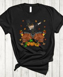 Pilgrim Turkey Dabbing Together Cute Thanksgiving t-shirt