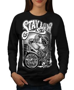 Stay Low Biker Cool Skull sweatshirt