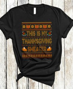 This Is My Thanksgiving Sweater Cool Turkey Pumpkin Pie Lover t-shirt