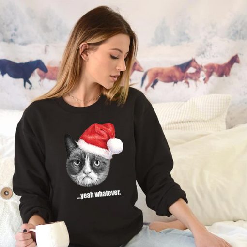 Grumpy Cat Yeah Whatever Christmas sweatshirt