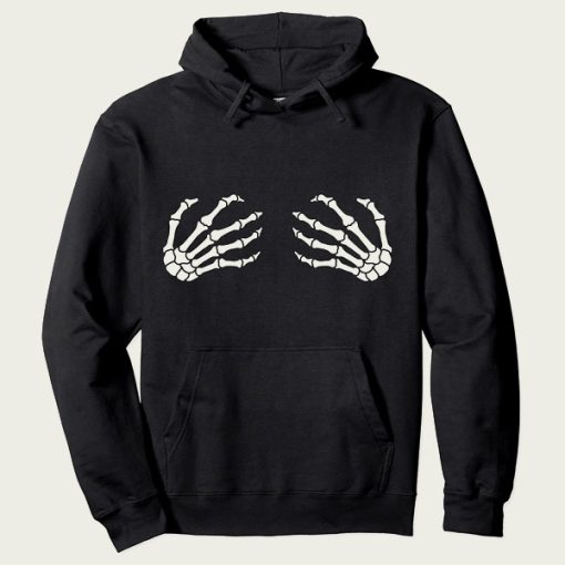 Halloween Skeleton Hands Boobs hoodie