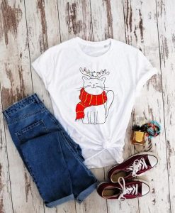 Merry Christmas cat t-shirt