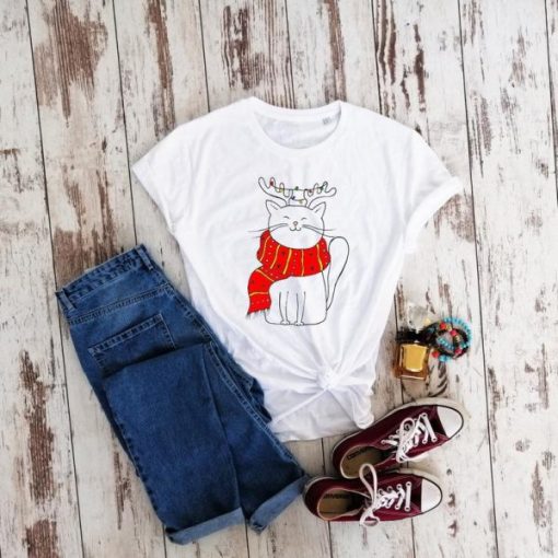 Merry Christmas cat t-shirt