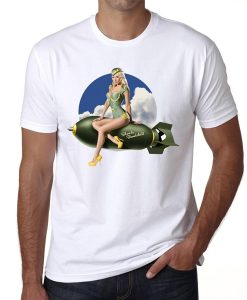 Army pin-up fly Blonde bombshell t-shirt