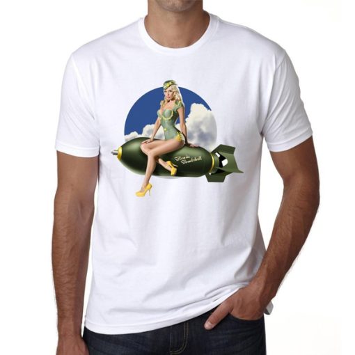 Army pin-up fly Blonde bombshell t-shirt