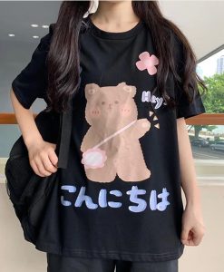 KONNICHIWA CUTE BEAR t-shirt